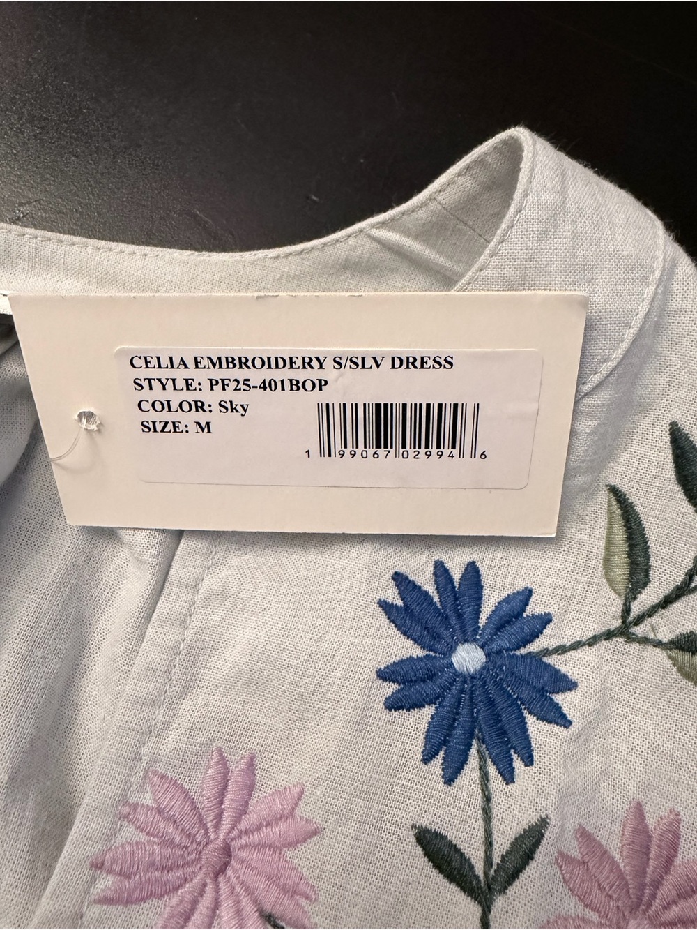 SEA Celia Embroidery Dress in Sky NWT Medium - Picture 10 of 10